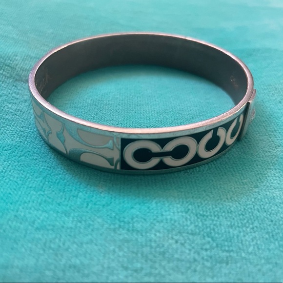 Coach signature bangle black & white with box/bag - Picture 5 of 9